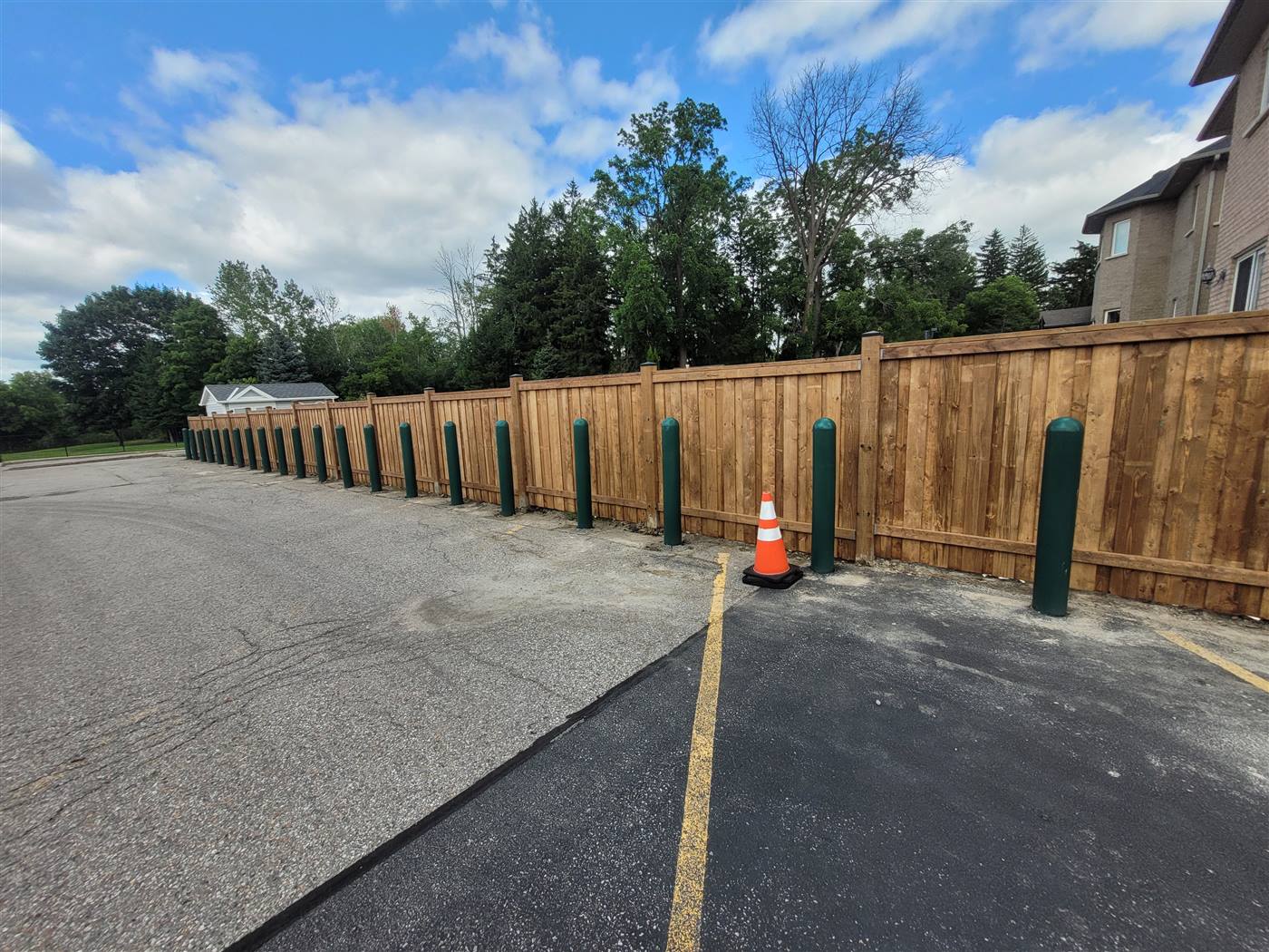 Wood fence and bollard project